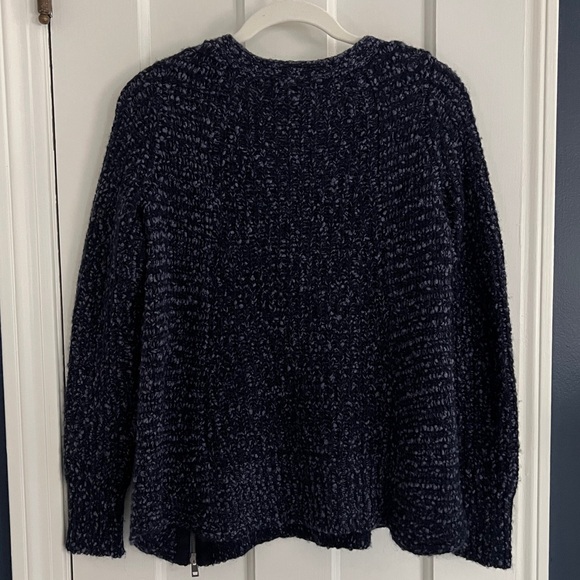 Anthropologie Moth Wool Alpaca Knit V Neck Sweater Navy Size Small - Picture 2 of 7